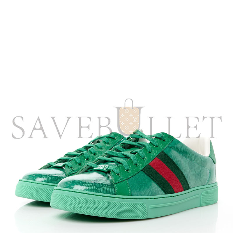 G*u*i ace monogrammed leather-trimmed coated-canvas sneakers 576963